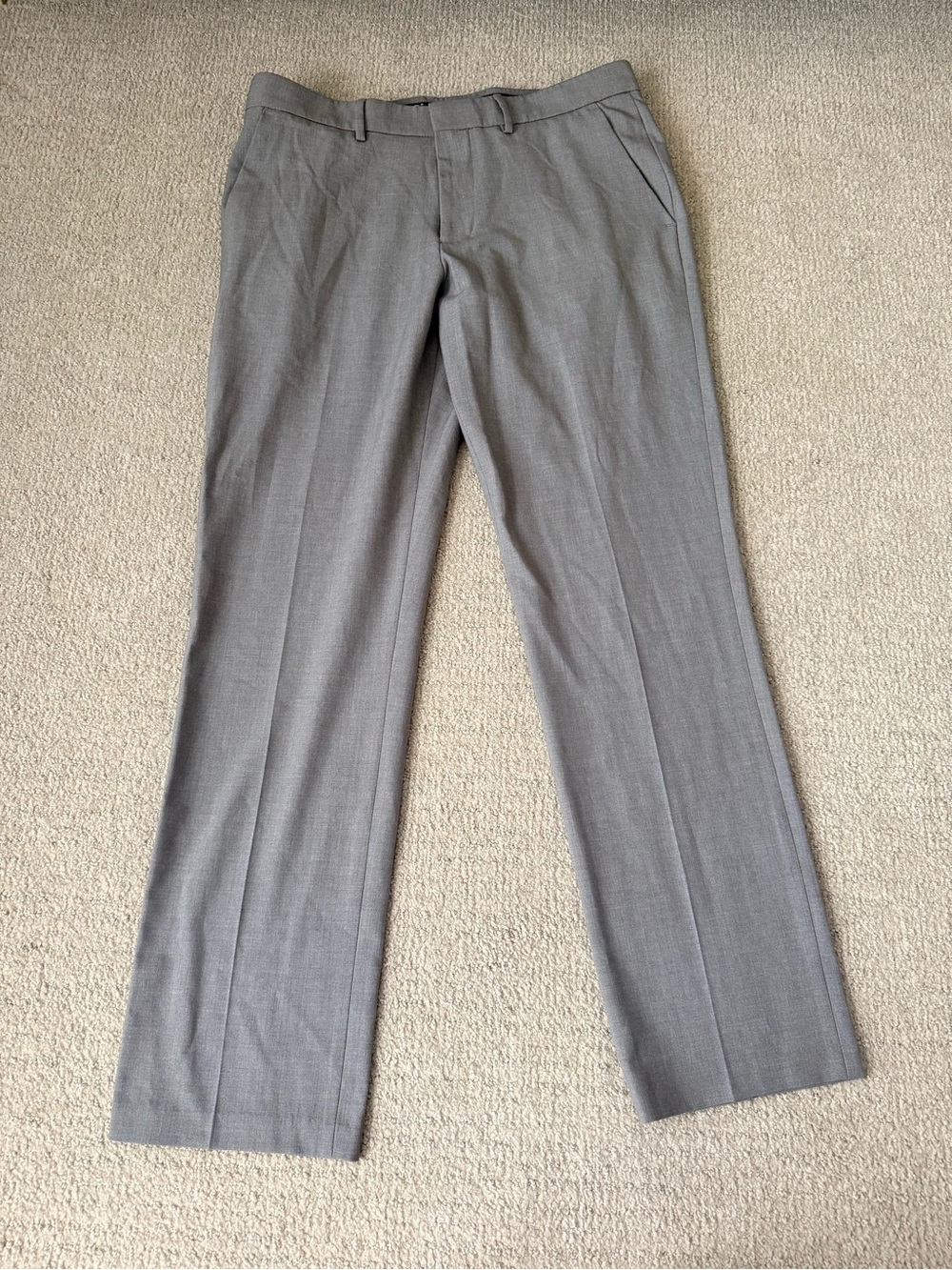 Men's Gray Dress Pants - Tailored Straight Leg